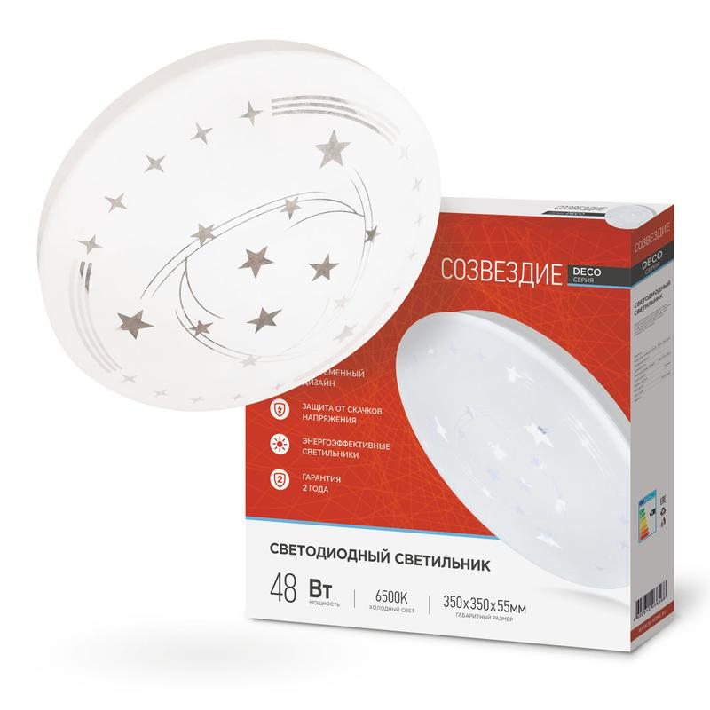 Рекомендуем купить Светильник светодиодный DECO СОЗВЕЗДИЕ 48Вт 230В 6500К 4320лм 380х55мм IN HOME 4690612038568