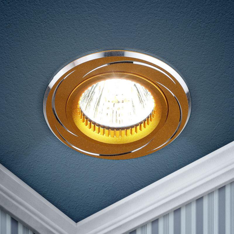 Рекомендуем купить Светильник точечный KL34 AL/GD 50Вт MR16 12В алюм. зол./хром. ЭРА C0043821