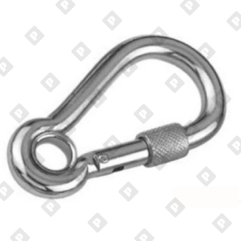 Карабин пружинный с резьбовой предохранительной втулкой и кольцом ART 8232 4x40, нерж. сталь A4 - №1