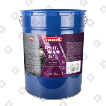 Грунт-эмаль Pufas Decoself 3 в 1 глянцевая голубая (5кг) - №1