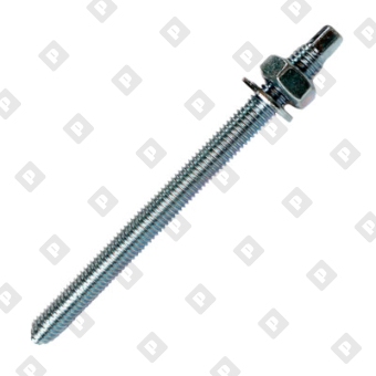 Шпилька к химическому анкеру HIMTEX M24x300 мм с гайкой и шайбой, 5.8 кл. пр. - №1