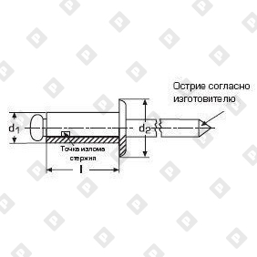 Заклепка вытяжная открытая 4.8x16 со стандартным бортом, медь / бронза - №2