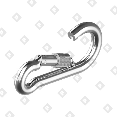 Карабин пожарный с фиксатором ART 814594 (DIN 5299D) 4x40, нерж.сталь А4 - №3