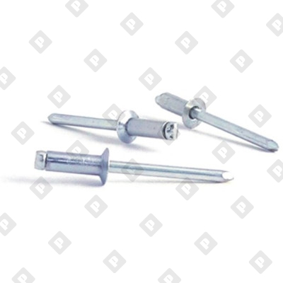 Заклепка вытяжная открытая 4x10 с потайным бортом, алюминий / оц. сталь - №1