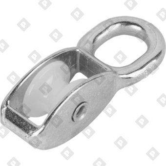 Блок одинарный 1 1/4" (30 мм) с пластиковым диском, оц. сталь - №1