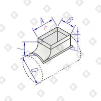 Врезка прямоугольного сечения радиусная в круглый воздуховод - №1