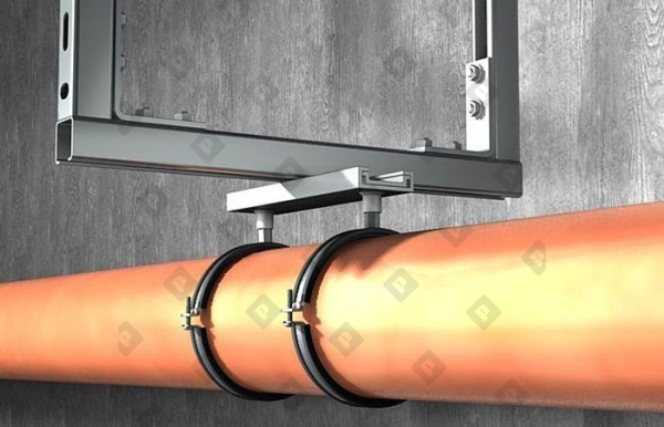 Трубный хомут Fischer FRSM 40-45 мм (1 1/4") для тяжелых трубопроводов с метрической резьбой M10/M12, оц. сталь - №3