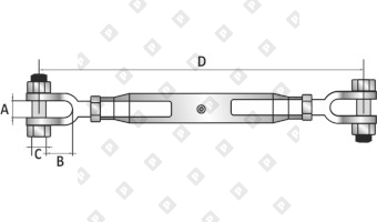 Талреп DIN 1478 М10 (0.5 т) вилка-вилка тип «A», оц. сталь - №2