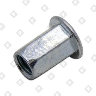 Заклепка М8x17.5 шестигранная с внутренней резьбой и цилиндрическим бортом, оц. сталь - №3