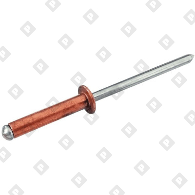 Заклепка вытяжная открытая 4x8 со стандартным бортом, медь / оц. сталь - №1