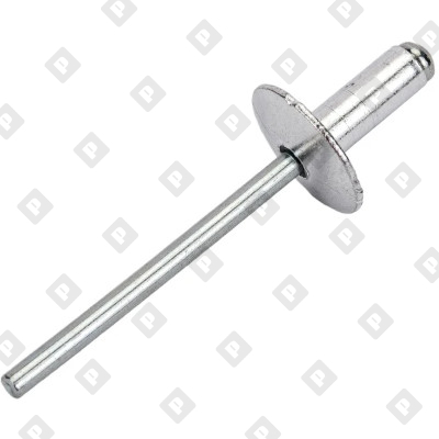 Заклепка вытяжная открытая 4,8x28 с увеличенным бортом 14 мм, алюминий / оц. сталь - №1