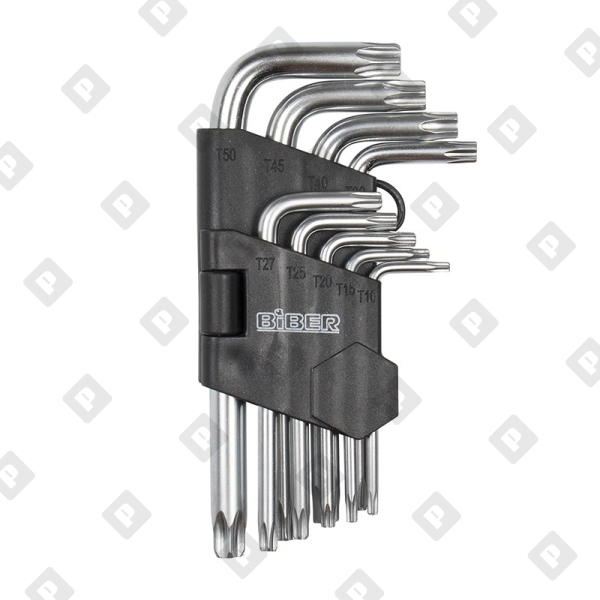 Набор инбусовых ключей TORX Biber 90506 CrV, 1.5-10 мм 9 шт. - №1