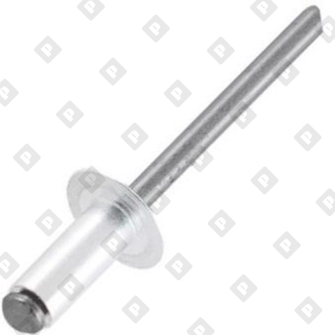 Заклепка вытяжная открытая 4x12 со стандартным бортом, алюминий / сталь - №1