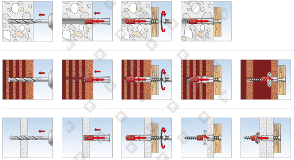 Универсальный дюбель fischer DUOPOWER 6x30 S с шурупом - №4