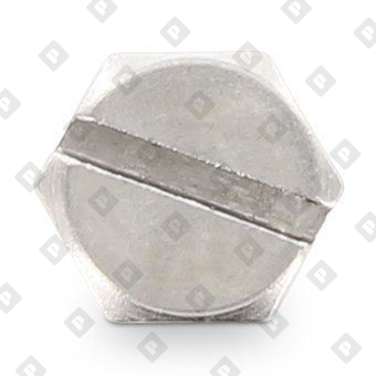 Болт DIN 933 SZ M10x60 с шестигранной головкой, прямым шлицем и полной резьбой, нерж. сталь A4 - №2