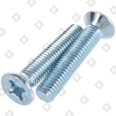 Винт DIN 965 М6x20 с потайной головкой и крестообразным шлицем PH, кл. пр. 4.8, оц. сталь - №1