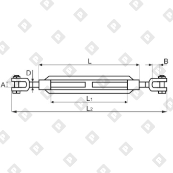 Талреп грузовой открытый 1/4" x 4" вилка-вилка 0,23 т, оц. сталь - №2