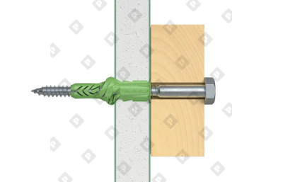 Универсальный эко дюбель Fischer UX 12x70 GREEN K NV, упаковка блистер  4 шт - №2