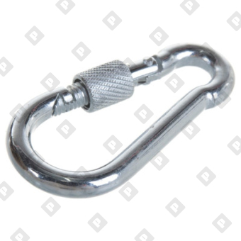 Карабин пожарный с фиксатором DIN 5299D 11x120, оц. сталь - №1