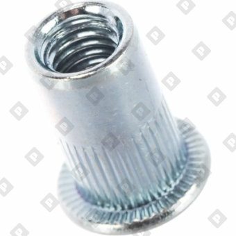 Заклепка М3x10 с внутренней резьбой, насечками и цилиндрическим бортом, оц. сталь - №3