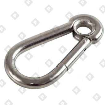 Карабин пружинный с кольцом ART 8250 8x80, нерж. сталь A4 - №3