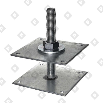 Анкер регулировочный по высоте ARH 100x100x4мм М20, H=200, оц. сталь - №1